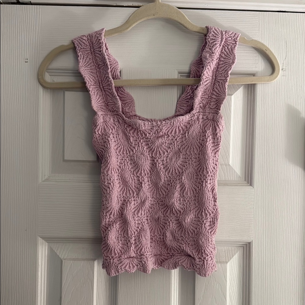 Free People Pink Smocked Tank Top